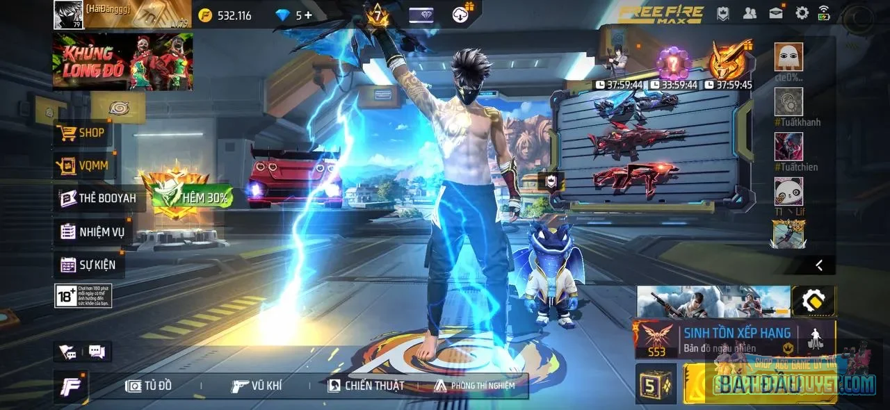 Thiếu 2k8 💎 để lên VIP 8. 
SÚNG CHẤT ĐỒ CHẤT LV 79 
Digimon Hiếm Hành Động 10k 💎